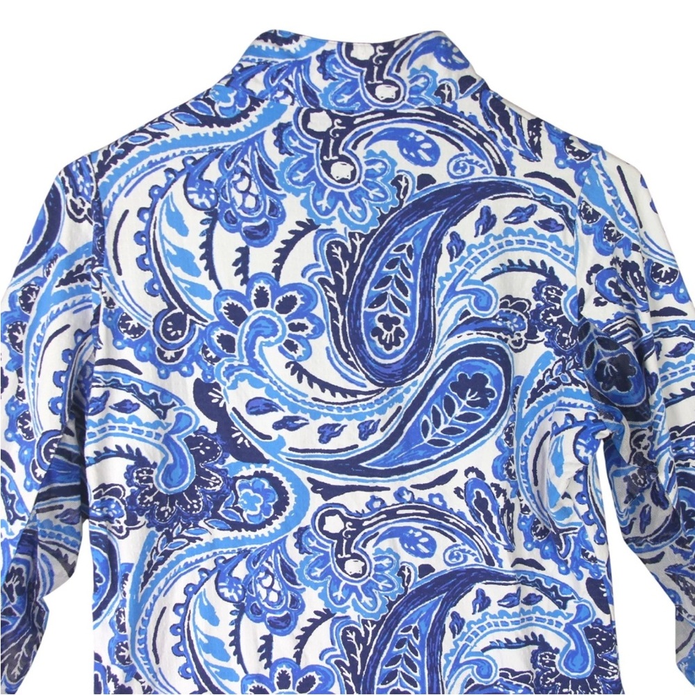 IBKUL UPF 50 Mock Neck Pullover Womens S Blue Paisley Golf Performance 1/4 Zip - Picture 3 of 12